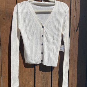 Joe's Jeans Cardigan, White Size Small - NWT